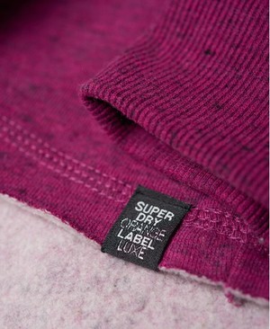 Superdry Orange Label Luxe Edition Cropped Női Kapucnis Pulóver Rózsaszín | FDLJZ6239